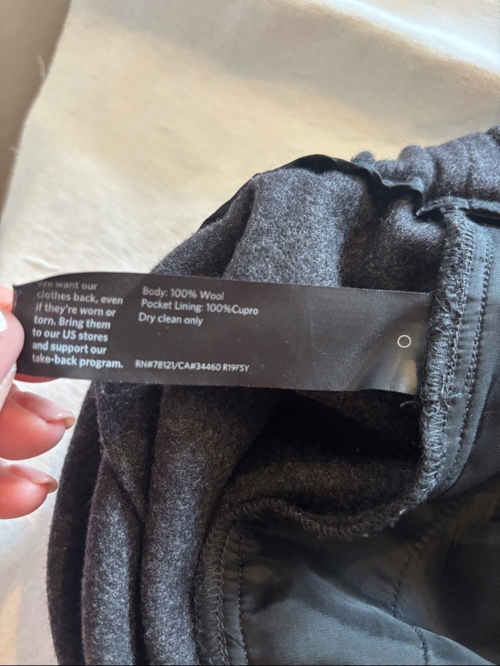 Eileen Fisher 100% Wool Charcoal Grey Elastic Waist Pull-On Wide Leg Pants Small - Picture 5 of 6